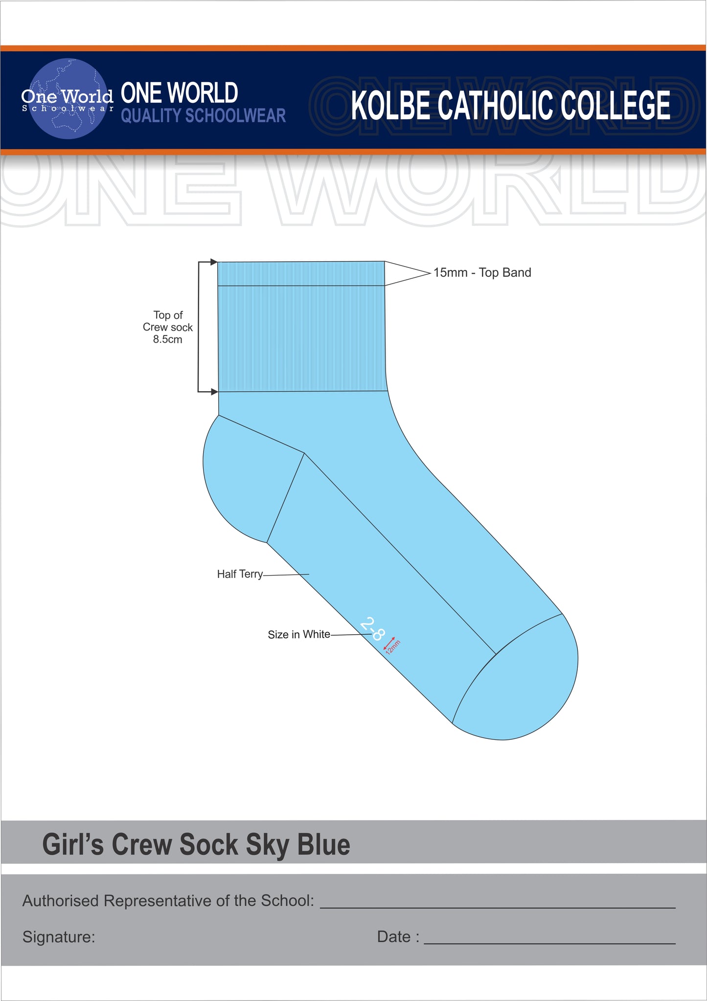 Sock - Sky College Sock