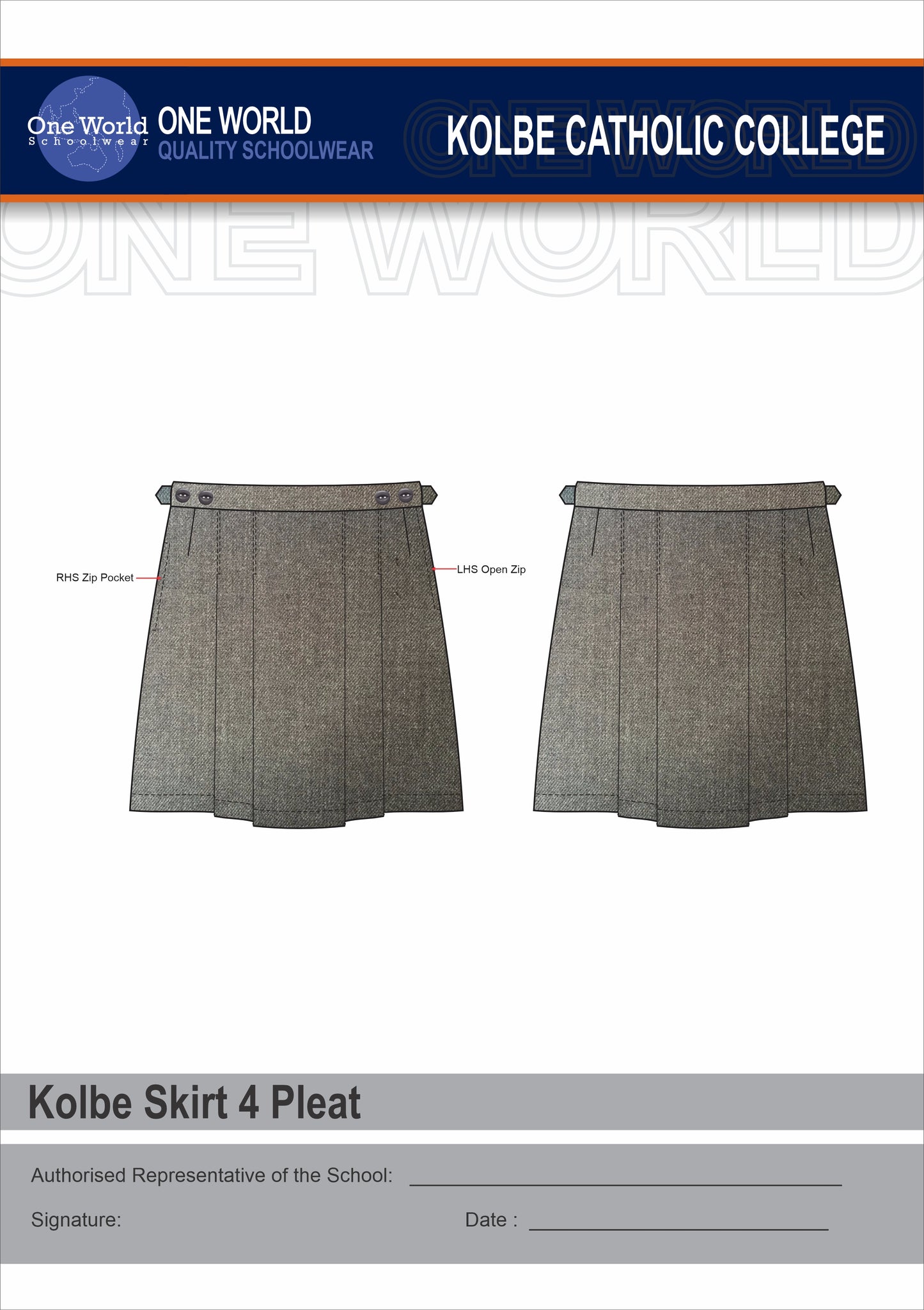 College Skirt - Grey Pleated