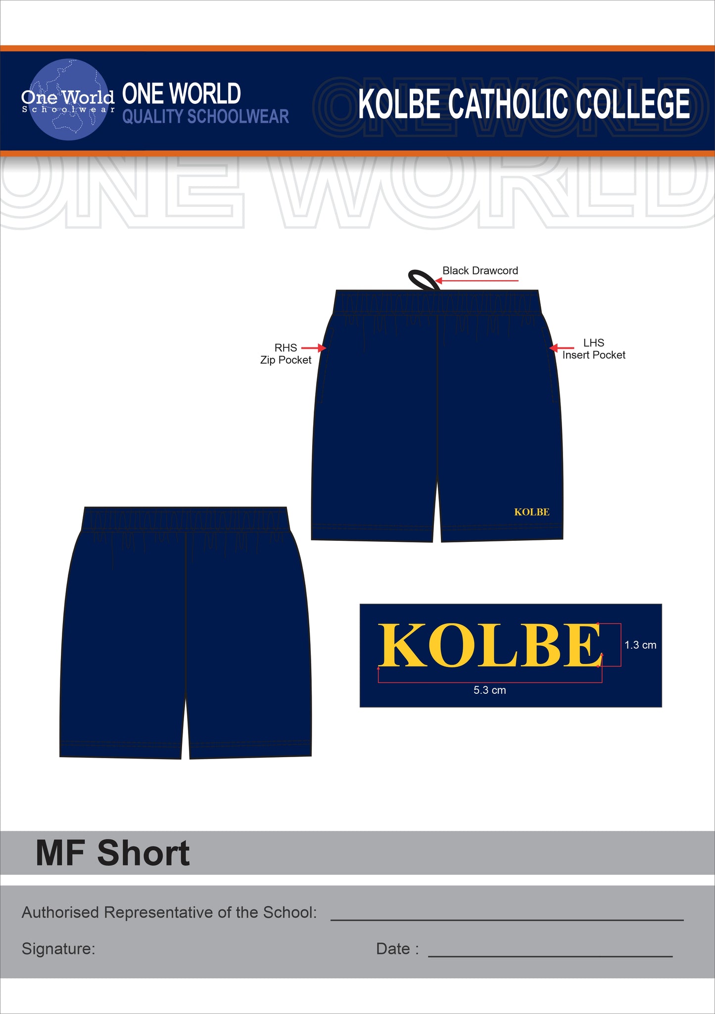 Sports Short - Unisex Stretch MF Navy